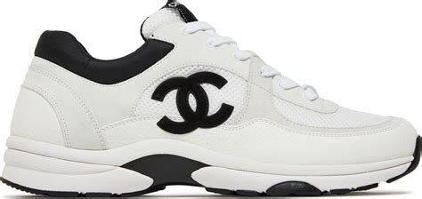 chanel sneakers black white